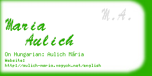 maria aulich business card